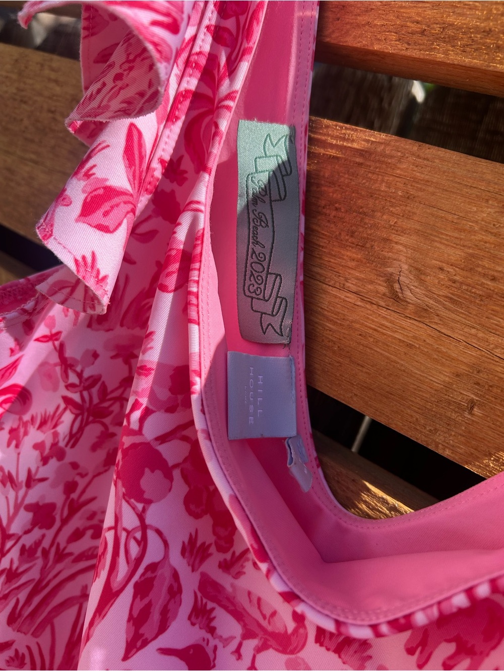 EUC Hill House Palm Beach Pink Sherwood Forest Rosie swimsuit & pool skirt M - Picture 3 of 7